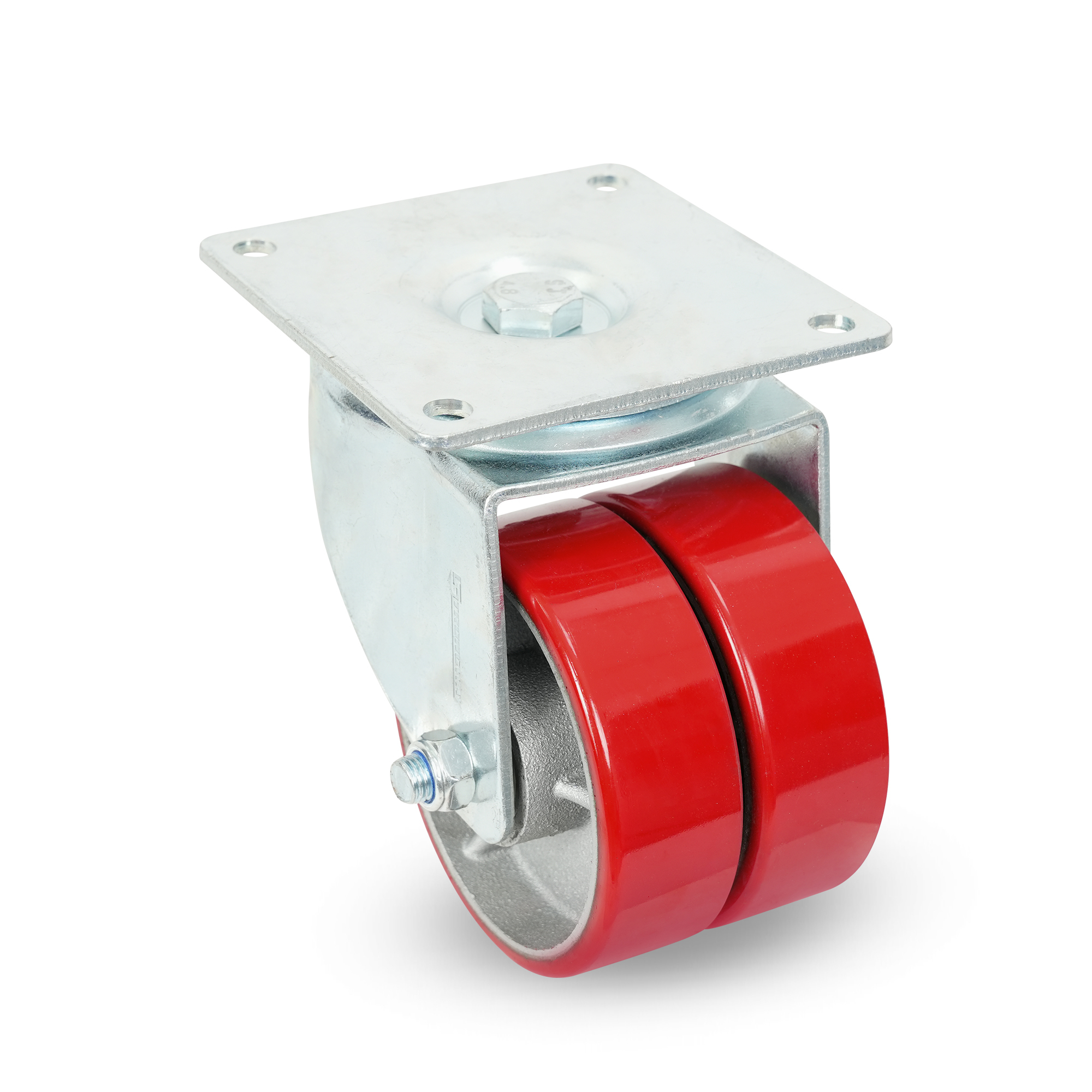 Klutch 6in. Heavy-Duty Dual-Wheel Swivel Caster, 2200-Lb. Capacity
